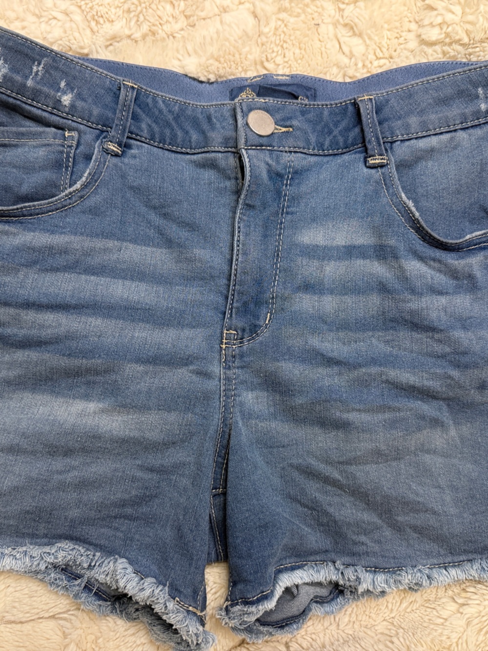 Democracy Distressed Light Blue Denim Shorts